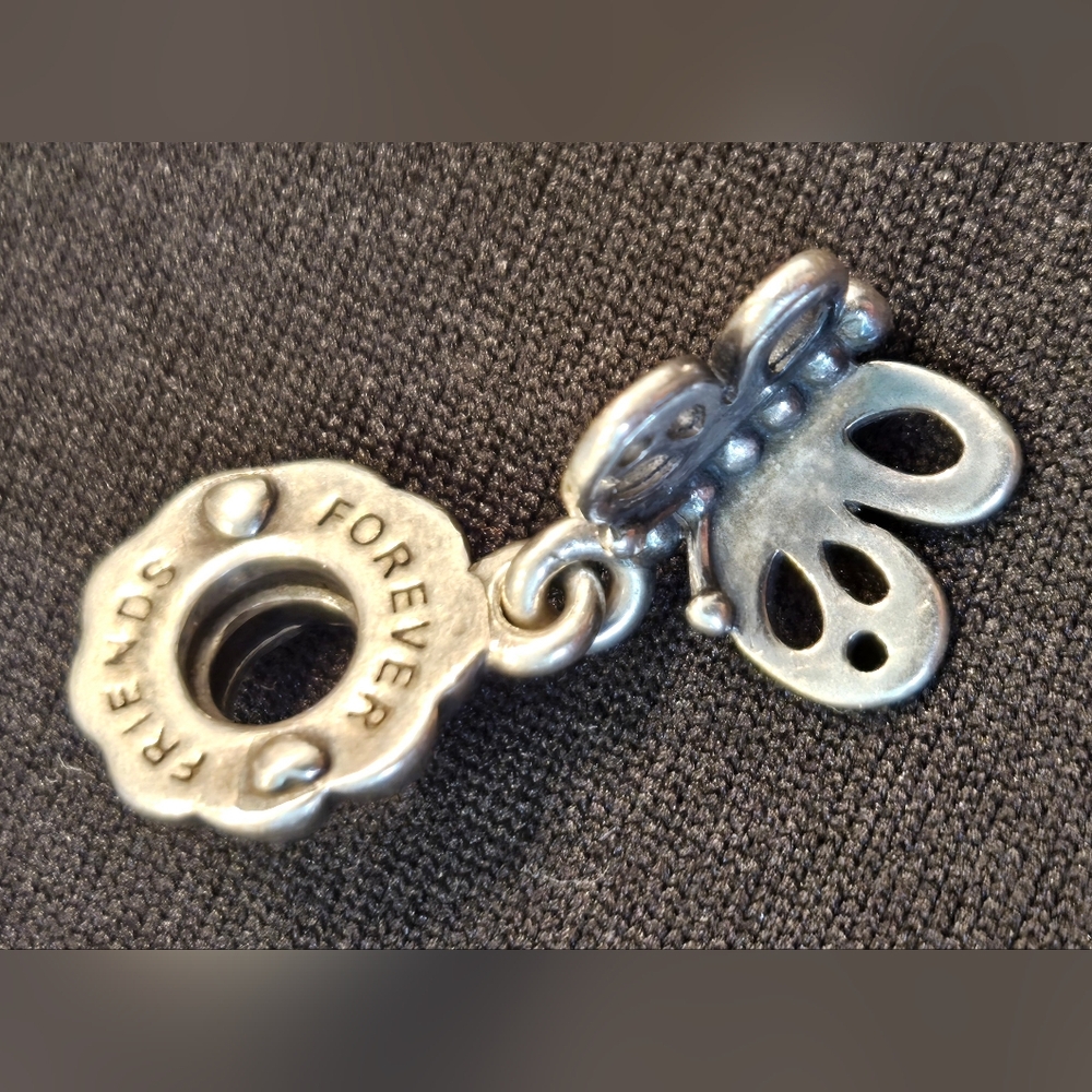 Pandora Friends Forever Silver Dangle Butterfly Charm 925 Sterling Silver
